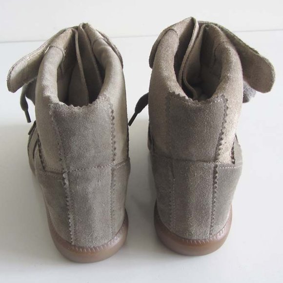 ISABEL MARANT taupe high-top wedge sneakers 39 / 9 - Picture 7 of 8